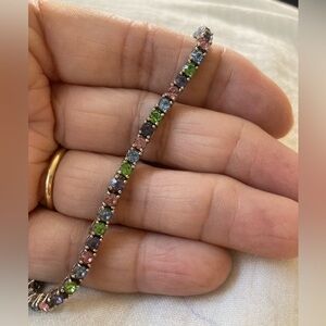 Joan Rivers Tennis Bracelet‎ with Multi Colored Swarovski Crystals Vintage